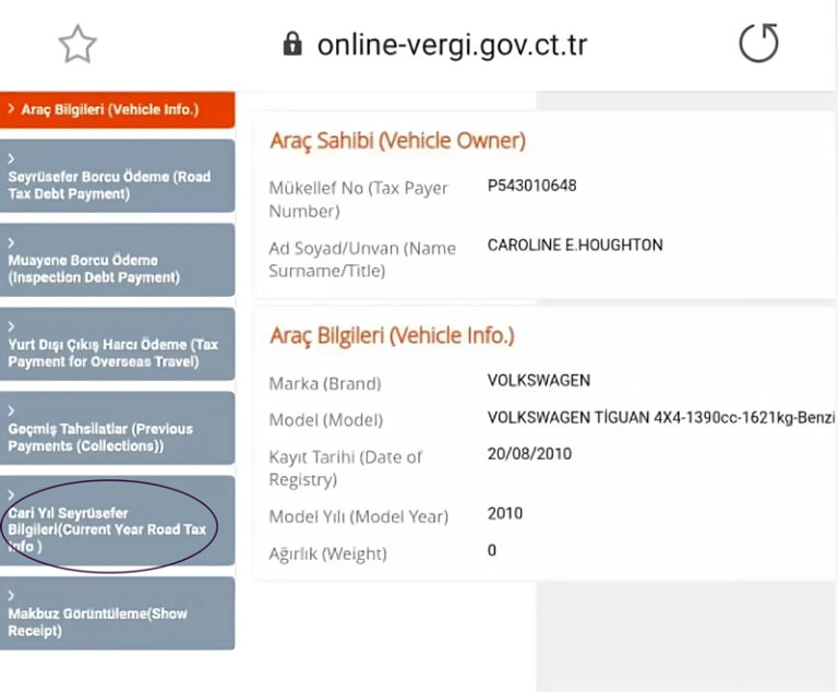 Open “Current Year Road Tax” and proceed to payment​