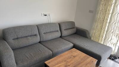 Gray L-Shaped Corner Sofa Set