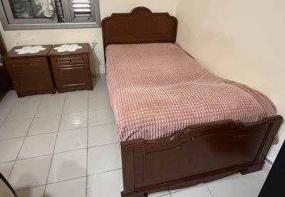 Handcrafted Wooden Bedroom Set (Full Set) – 2 Twin Beds, 2 Nightstands, Shoe Cabinet & Table
